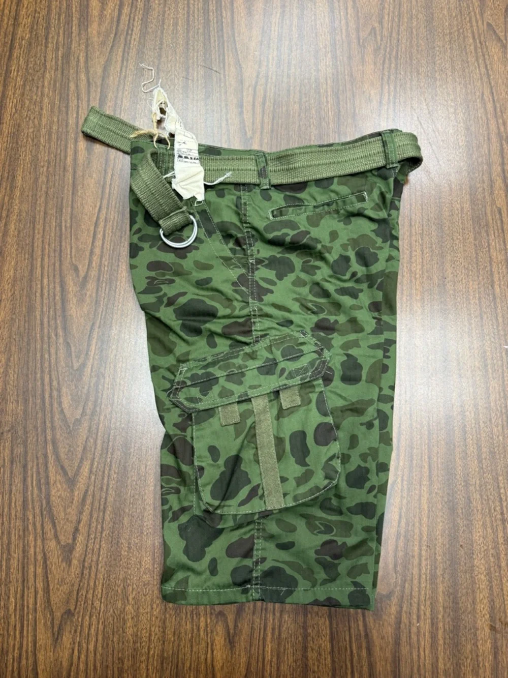 GS115 Men's Camo Cargo Shorts-Olive Green-NWT Size 34 - Picture 9 of 11